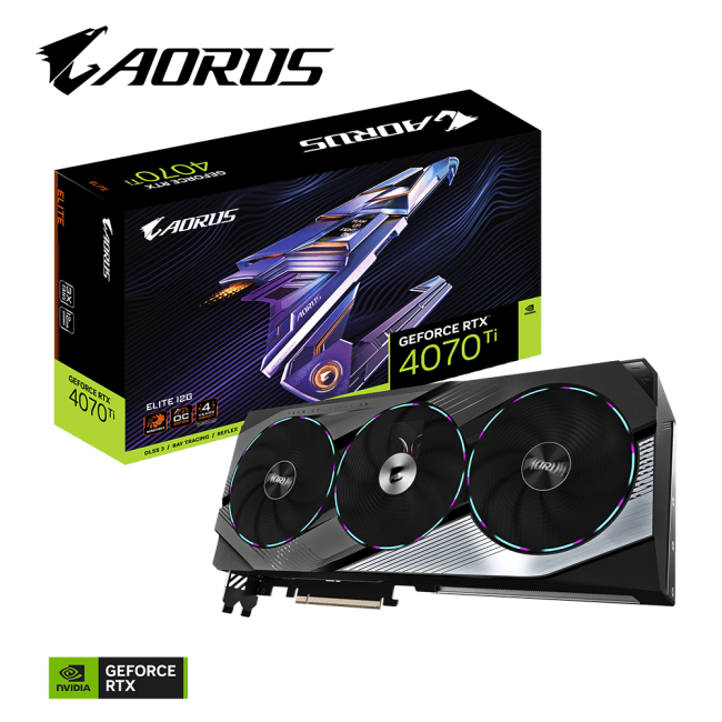 Видеокарта Gigabyte Aorus GeForce RTX 4070 Ti Elite 12G (GV-N407TAORUS E-12GD)