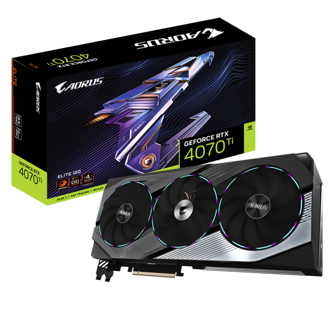 Видеокарта Gigabyte Aorus GeForce RTX 4070 Ti Elite 12G (GV-N407TAORUS E-12GD)