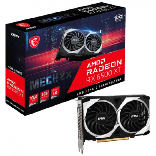 Видеокарта MSI Radeon RX 6500 XT 4Gb MECH 2X OC (RX 6500 XT MECH 2X 4G OC)