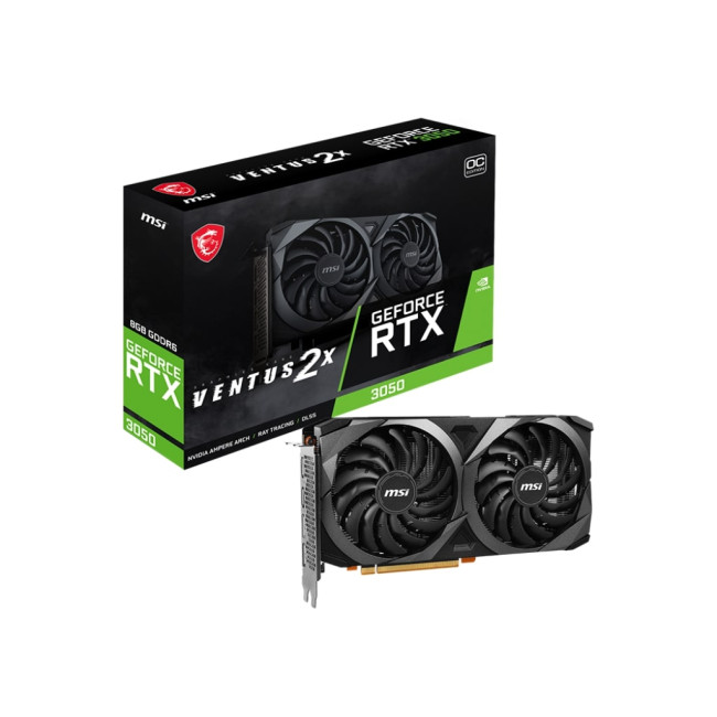 Видеокарта MSI GeForce RTX3050 8Gb VENTUS 2X OC (RTX 3050 VENTUS 2X 8G OCV1)