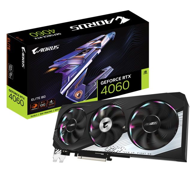 Gigabyte GeForce RTX4060 8Gb AORUS ELITE (GV-N4060AORUS E-8GD)