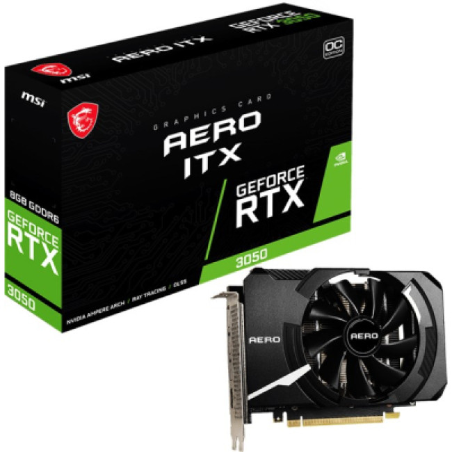 Видеокарта MSI GeForce RTX3050 8Gb AERO ITX OC (RTX 3050 AERO ITX 8G OC) (912-V809-4039)