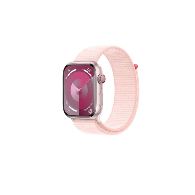 Apple Watch Series 9 GPS + Cellular 45mm Pink Alu. Case w. Light Pink Sport Loop (MRMM3)