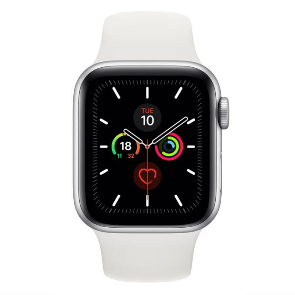 Apple Watch SE GPS 40mm Silver Aluminum Case w. White Sport B. (MYDM2)