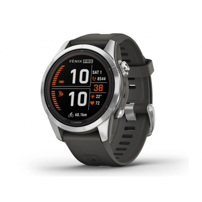 Garmin Fenix 7S Pro Solar Silver w. Graphite Band (010-02776-00/01)