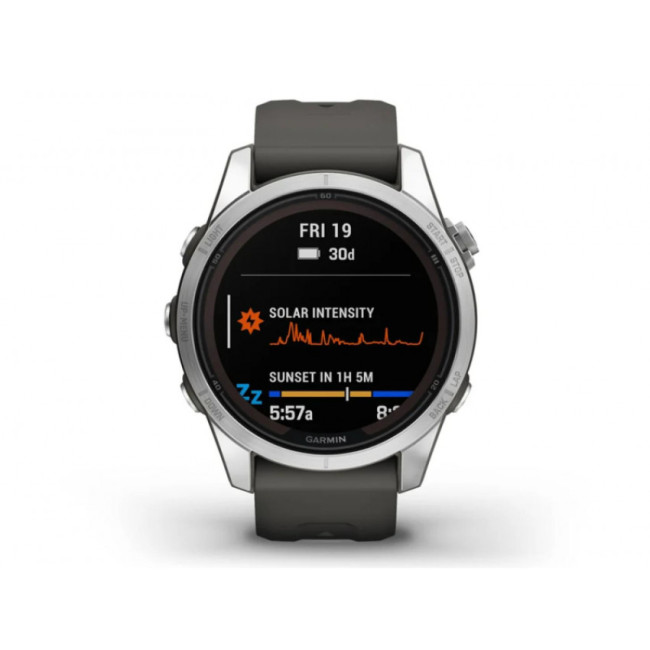 Garmin Fenix 7S Pro Solar Silver w. Graphite Band (010-02776-00/01)