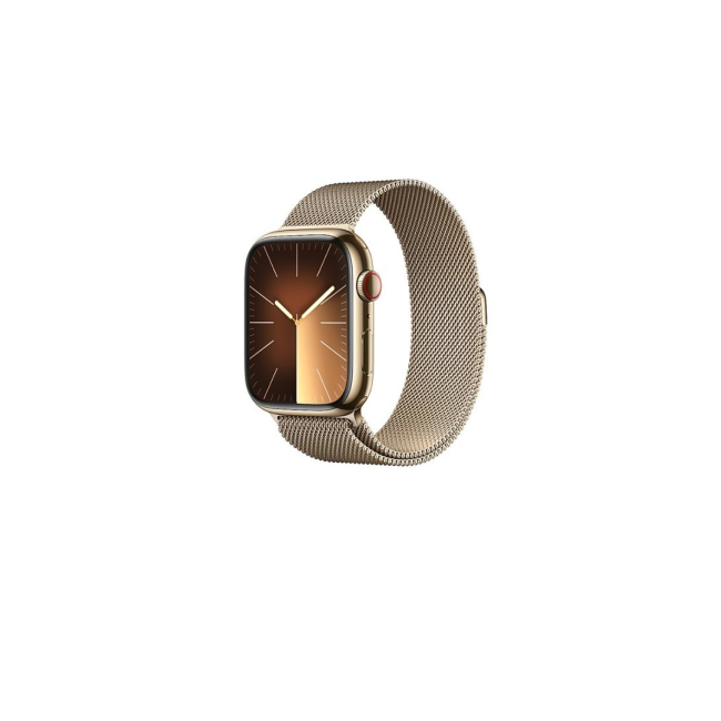 Apple Watch Series 9 GPS + Cellular 45mm Gold S. Сталевий корпус з. Золота міланська петля (MRMU3)