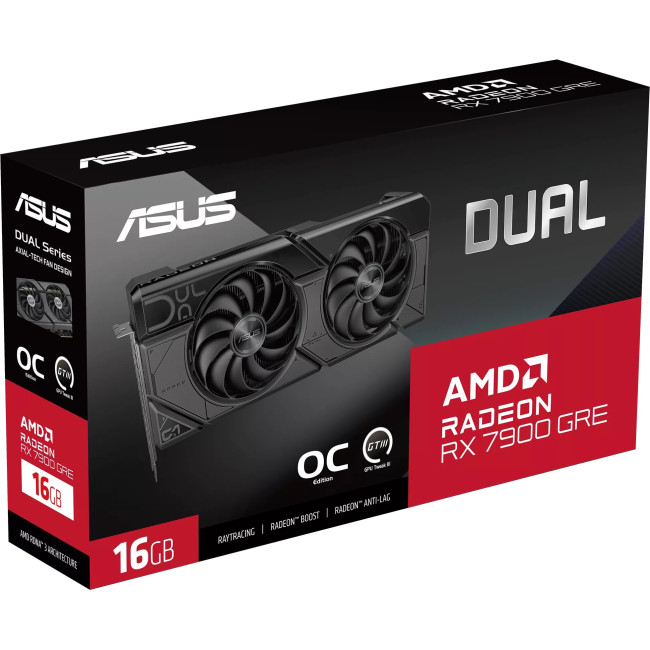 Видеокарта Asus Radeon RX 7900 GRE Dual OC 16384MB (DUAL-RX7900GRE-O16G)