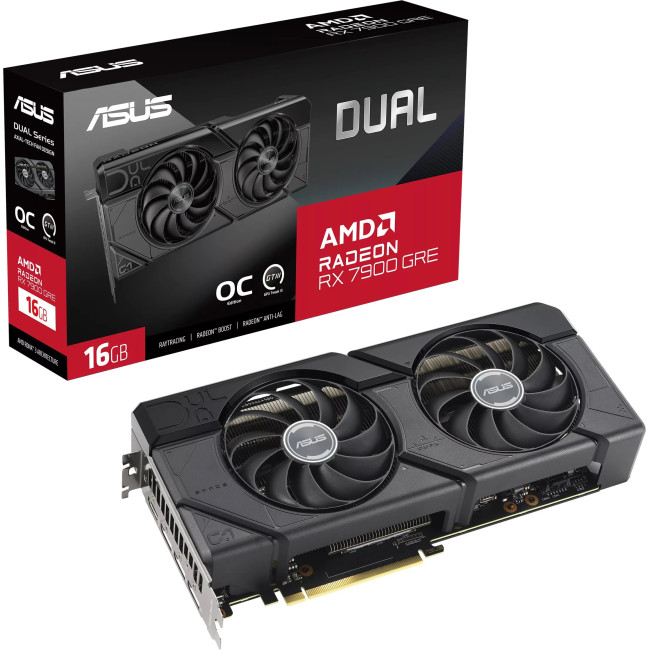 Видеокарта Asus Radeon RX 7900 GRE Dual OC 16384MB (DUAL-RX7900GRE-O16G)