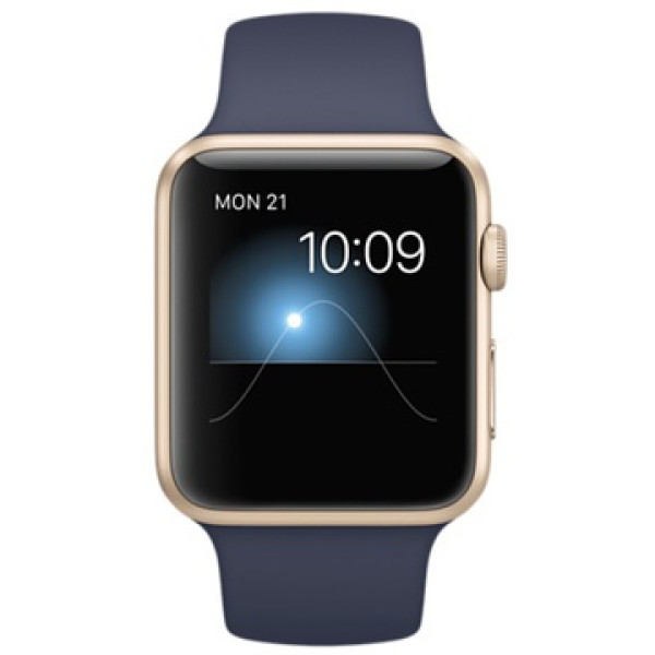 Умные часы Apple Watch Sport 42mm Gold Aluminum Case Midnight Blue Sport Band (MLC72) CPO