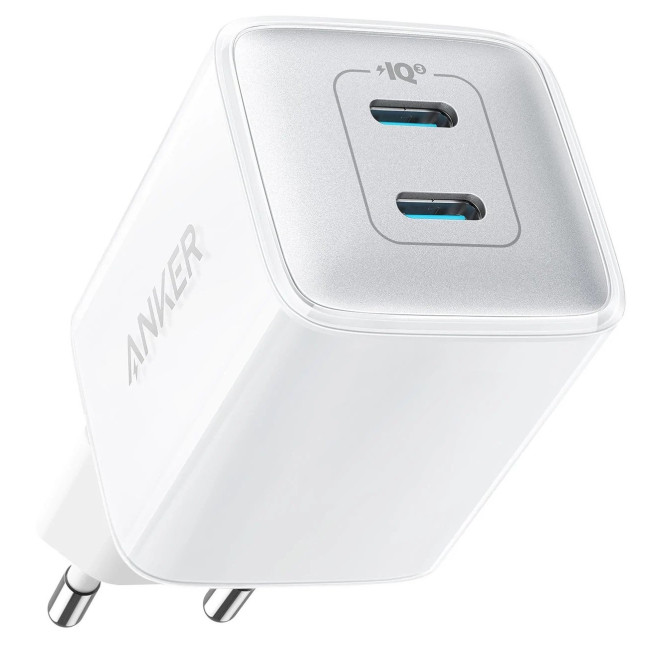 мережева зарядка ANKER PowerPort 521 Nano Pro - 40W 2xUSB-C PIQ30 (Білий)