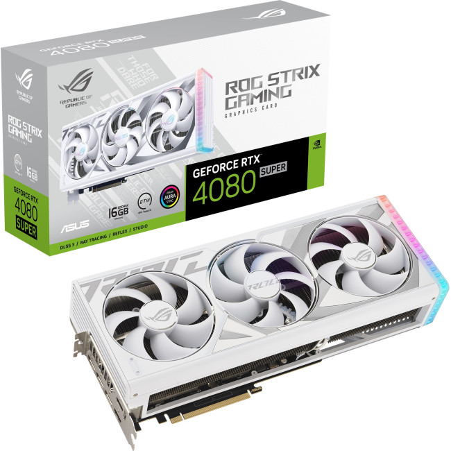 Видеокарта Asus GeForce RTX 4080 SUPER ROG Strix 16GB GDDR6X White Edition (ROG-STRIX-RTX4080S-16G-WHITE)