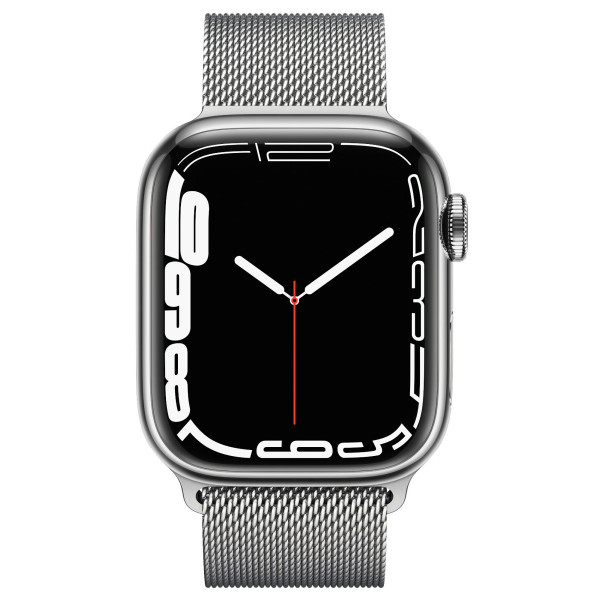 Продаж Apple Watch Series 7 GPS + Cellular 41mm Silver Stainless Steel Case with Silver Milanese Loop (MKHF3)