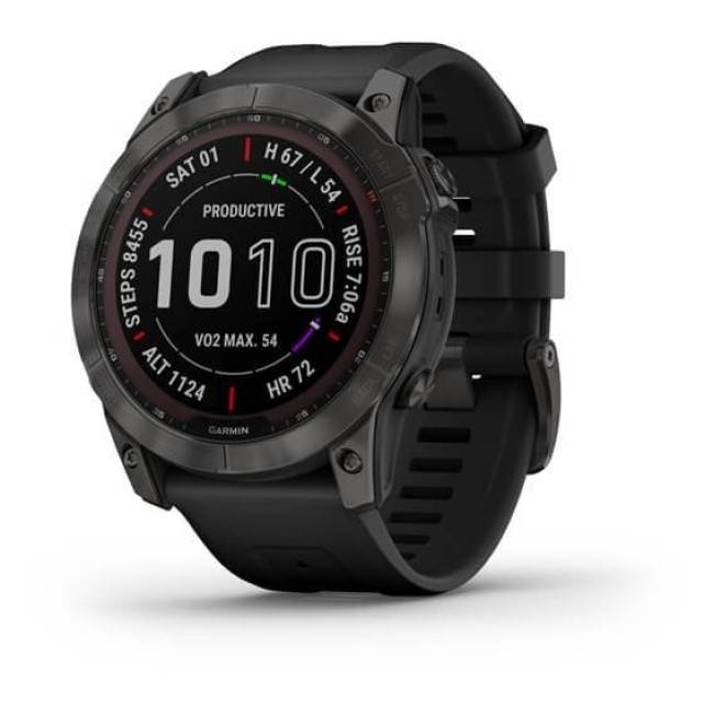 Garmin Fenix 7X Sapphire Solar Carbon Gray DLC Titanium with Black Band (010-02541-10/11)