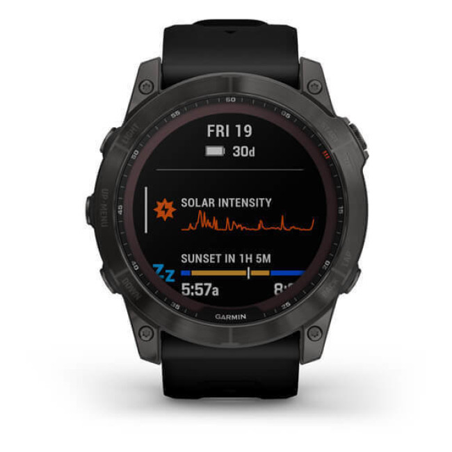 Garmin Fenix 7X Sapphire Solar Carbon Gray DLC Titanium with Black Band (010-02541-10/11)