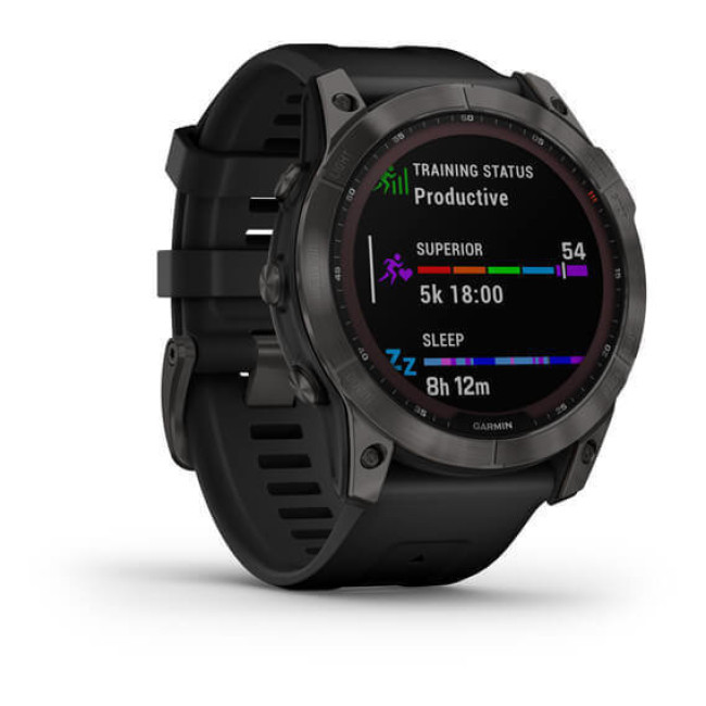 Garmin Fenix 7X Sapphire Solar Carbon Gray DLC Titanium with Black Band (010-02541-10/11)