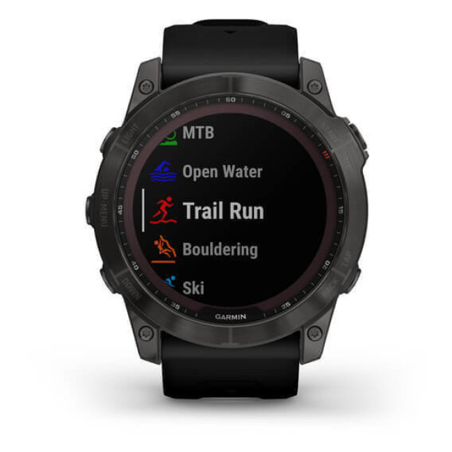 Garmin Fenix 7X Sapphire Solar Carbon Gray DLC Titanium with Black Band (010-02541-10/11)