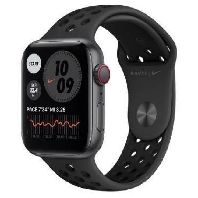 Apple Watch Nike SE GPS + Cellular 44mm Space Gray A. Case w. Anthracite/Black Nike S. Band (MKRX3)