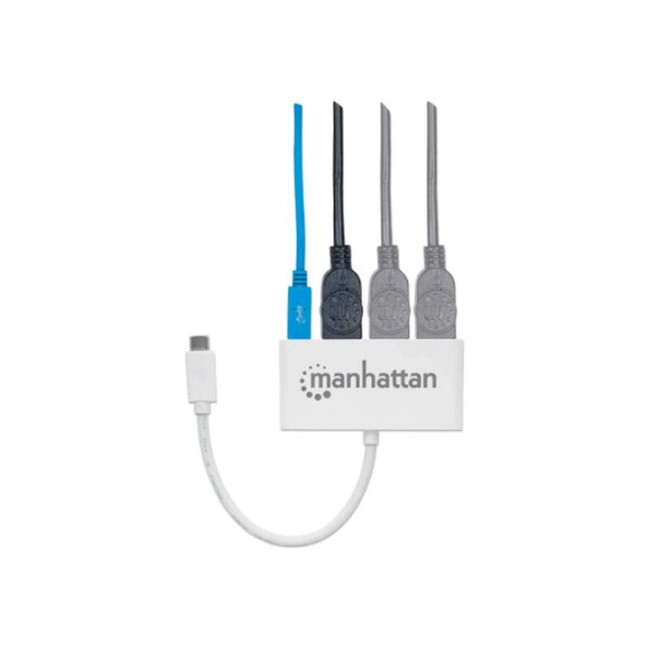 Концентратор USB Type-C Intracom Manhattan White (163552) 3хUSB3.0+1хUSB Type-C