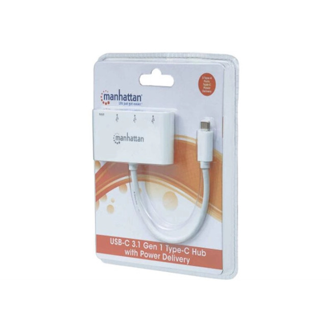 Концентратор USB Type-C Intracom Manhattan White (163552) 3хUSB3.0+1хUSB Type-C