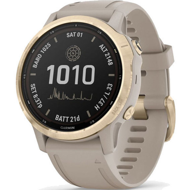 Garmin Fenix 6S Pro Solar Edition Light gold with light sand band (010-02409-11/10)