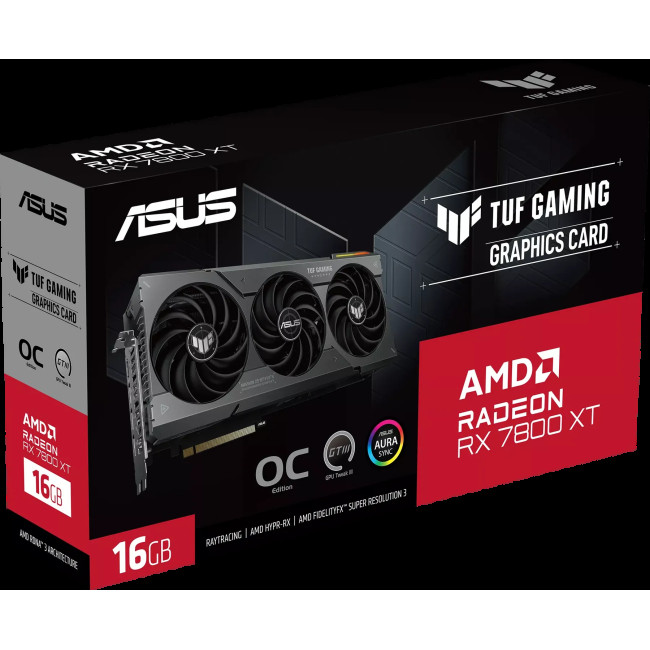 Видеокарта Asus Radeon RX 7800 XT 16Gb TUF GAMING OC (TUF-RX7800XT-O16G-GAMING)