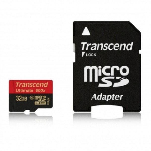 Transcend 32 GB microSDHC class 10 + SD Adapter TS32GUSDHC10