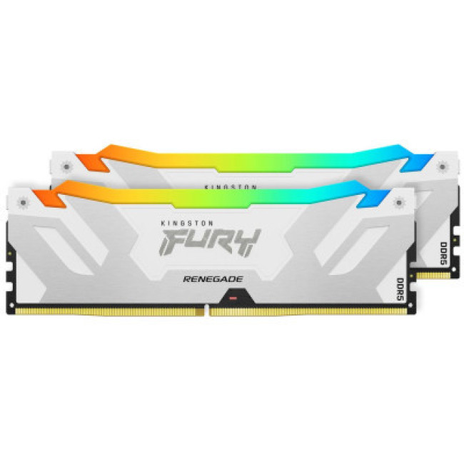 Модуль памяти Kingston FURY 64 GB (2x32GB) DDR5 6400 MHz Renegade Silver/White RGB (KF564C32RWAK2-64)