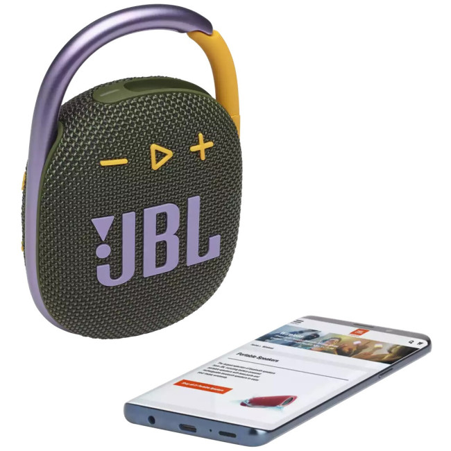 Портативная водонепроницаемая беспроводная колонка JBL Clip 4 Eco Green (JBLCLIP4ECOGRN)