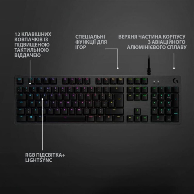 Клавиатура Logitech G512 Carbon Lightsync RGB GX Brown Tactile Carbon (920-009352)