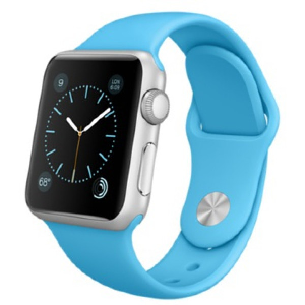 Умные часы Apple Watch Sport 38mm Silver Aluminum Case with Blue sport Band (MLCG2)