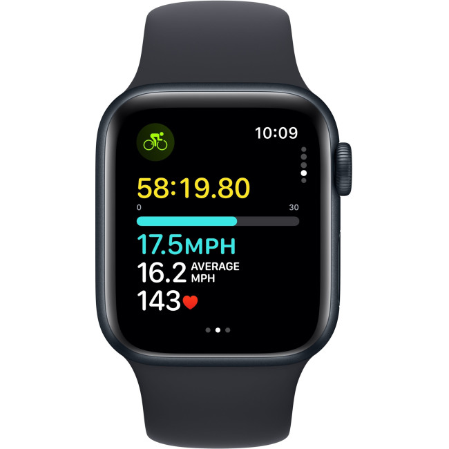 Apple Watch SE 2 GPS 40mm Midnight Aluminium Case with Midnight Sport Band M/L (MR9Y3)