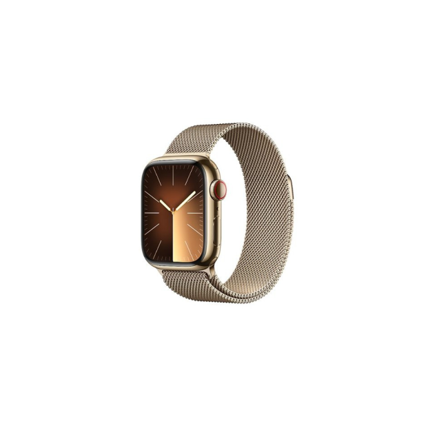 Apple Watch Series 9 GPS + Cellular 41mm Gold S. Steel Case w. Gold Milanese Loop (MRJ73)