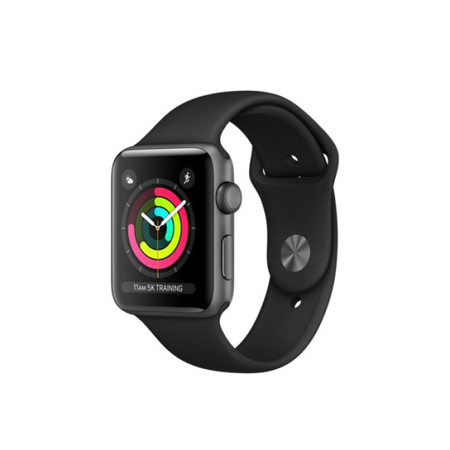 Смарт-часы Apple Watch 42mm Series 3 GPS Space Gray Aluminum Case with Black Sport Band (MQL12)