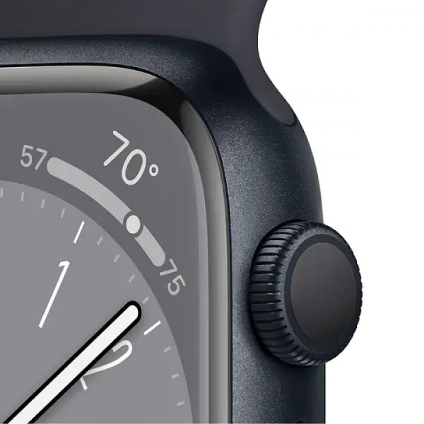 Apple Watch Series 8 GPS 45mm Midnight Aluminum Case w. Midnight S. Band Extra Large (MNP83+MQH53)