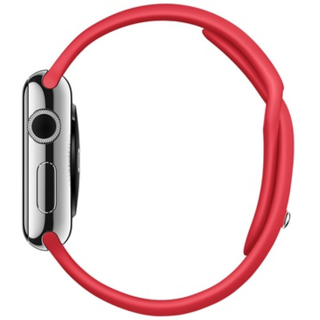 Умные часы Apple Watch Sport 42mm Silver Aluminum Case with Red Sport Band (MMED2)