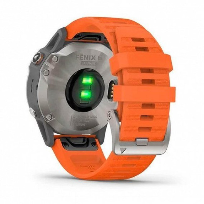 Garmin Fenix 6 Pro Sapphire Titanium with Ember Orange Band (010-02158-14/15)