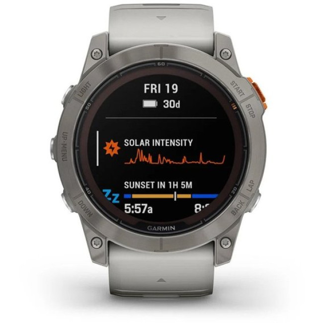 Garmin Fenix 7X Pro Sapphire Solar Titanium w. Fog Gray/Ember O. Band (010-02778-14/15)