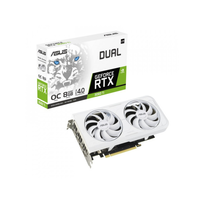 Видеокарта ASUS GeForce RTX3060Ti 8Gb DUAL OC GDDR6X WHITE (DUAL-RTX3060TI-O8GD6X-WHITE)