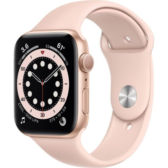 Apple Watch Series 6 GPS 44mm Gold Aluminum Case w. Pink Sand Sport B. (M00E3)