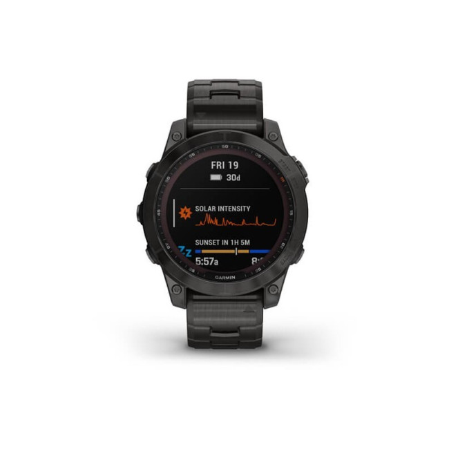 Garmin Fenix 7 Sapphire Solar C. Grey DLC Titanium w. Carbon Grey DLC V. Titanium Band (010-02540-39)