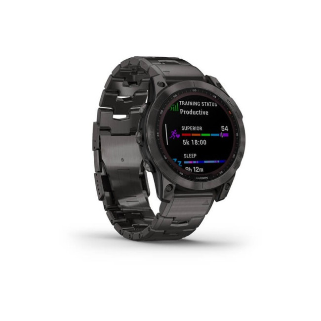 Garmin Fenix 7 Sapphire Solar C. Grey DLC Titanium w. Carbon Grey DLC V. Titanium Band (010-02540-39)