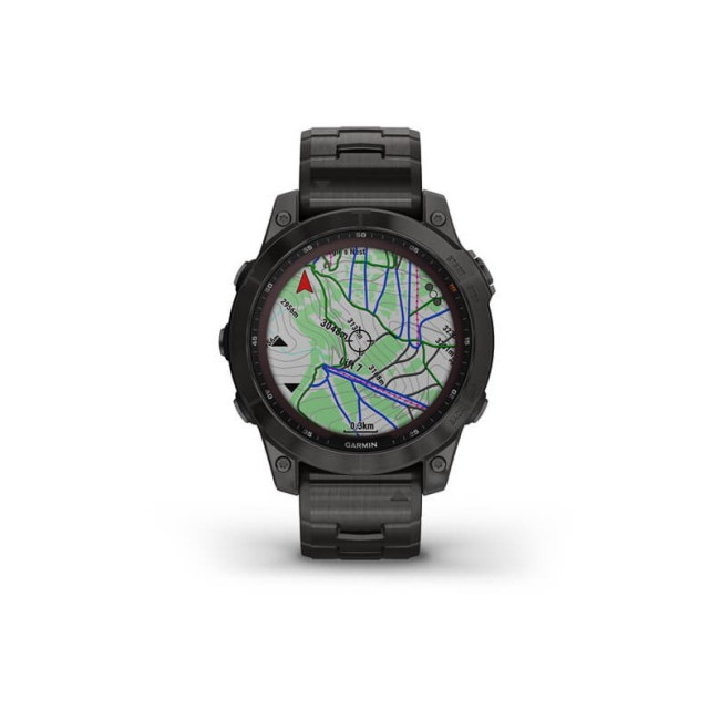 Garmin Fenix 7 Sapphire Solar C. Grey DLC Titanium w. Carbon Grey DLC V. Titanium Band (010-02540-39)