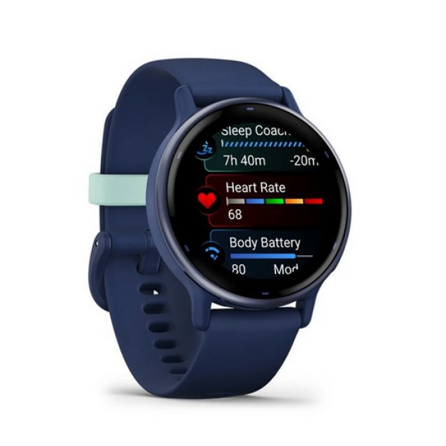 Garmin vivoactive 5 Metallic Navy Aluminum Bezel with Navy Case and Silicone Band (010-02862-12)