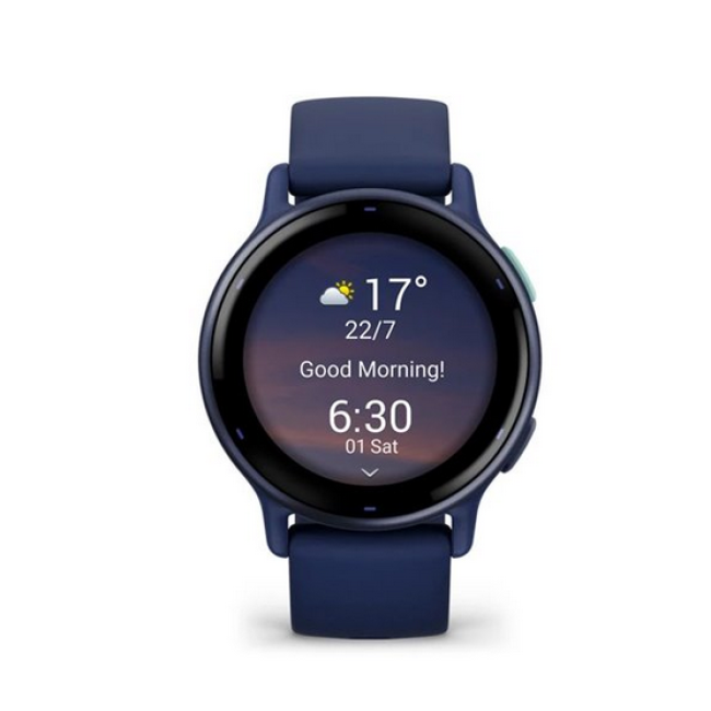 Garmin vivoactive 5 Metallic Navy Aluminum Bezel with Navy Case and Silicone Band (010-02862-12)