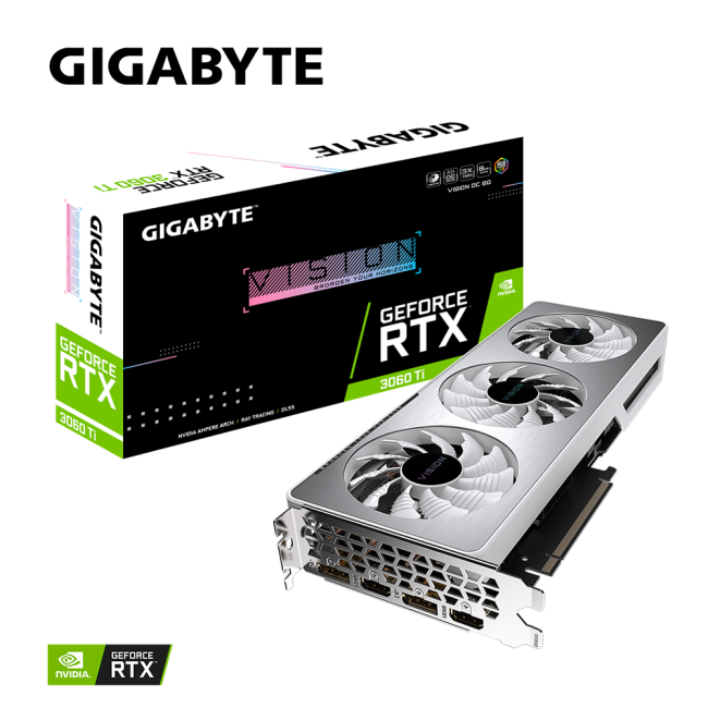 Видеокарта GIGABYTE GeForce RTX 3060 Ti VISION OC 8G rev. 2.0 (GV-N306TVISION OC-8GD rev.2.0)