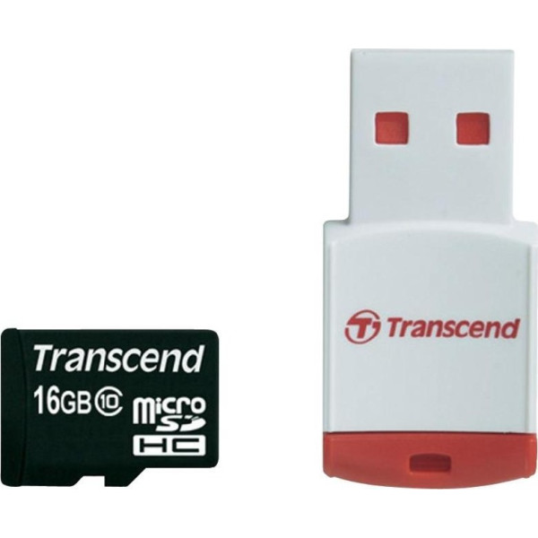 Transcend 16 GB microSDHC class 10 + P3 Card Reader TS16GUSDHC10-P3