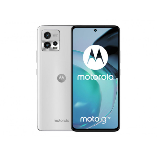 Смаpтфон Motorola G72 8/128GB Mineral White (PAVG0014)