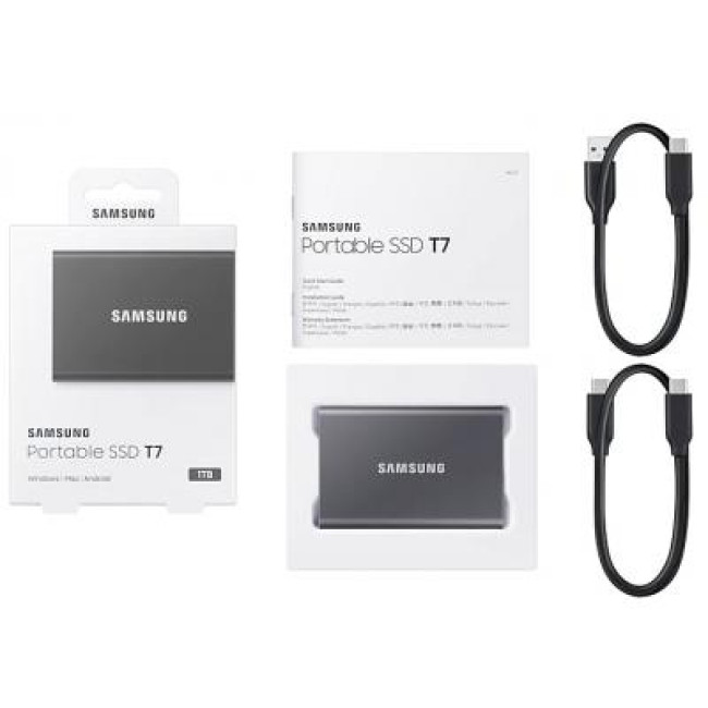 SSD накопитель Samsung T7 2 TB Titan Gray (MU-PC2T0T/WW)