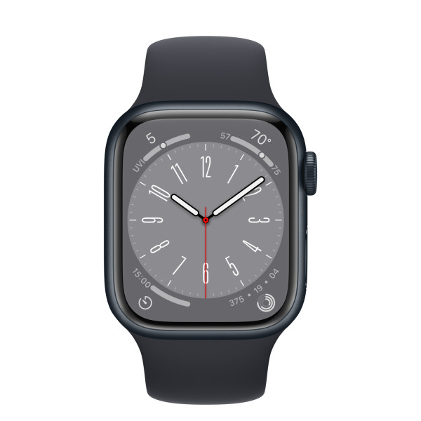 Apple Watch Series 8 GPS + Cellular 41mm Midnight Aluminum Case w. Midnight Sport Band (MNHV3)